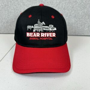 Bear River Animal Hospital Embroidered Cap Red‎ & Black Adjustable Otto